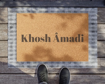 Khosh Âmadi Persian Doormat for Persian Home Gift Farsi Door Mat for Persian Family Gift Persian Housewarming Gift Persian Decor Made in US