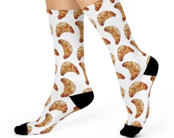 Calcetines Croissant Regalo lindo para Baker Calcetines para Croissant Lover Gift Calcetines novedosos Calcetines divertidos Calcetines retro Croissant Gift Calcetines únicos para hornear