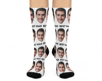 Custom Groomsmen Socks, Photo Socks, Groomsmen Socks Funny, Groomsman Wedding Gift Socks, Will You Be My Groomsman Socks, Personalized Socks