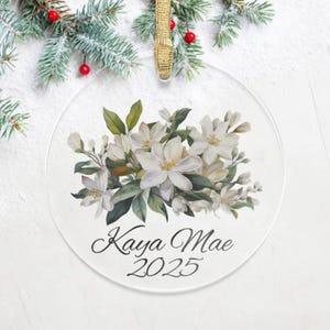 Custom Star Jasmine Christmas Ornament for Jasmine Lover Gift for Jasmine Lovers Ornament Acrylic Personalized Jasmine Ornament Floral X-Mas