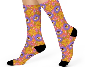 Retro Psychedelic Socks Unique Socks Retro Socks Aesthetic Socks Cool Sock Designs Moody Socks Funky Socks Cute Socks Fun Socks Trippy Socks