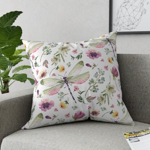 Skurrile Libelle Kissen Boho Libelle Wohnkultur Libellen-Liebhaber Wohndeko Boho Libelle Dekokissen Botanische Kunst Print Dekokissen