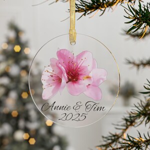 Cheerful Cherry Blossom Personalized Christmas Ornament for Cherry Blossom Lover Gifts Custom Acrylic Cherry Blossom Ornament Cherry Blossom