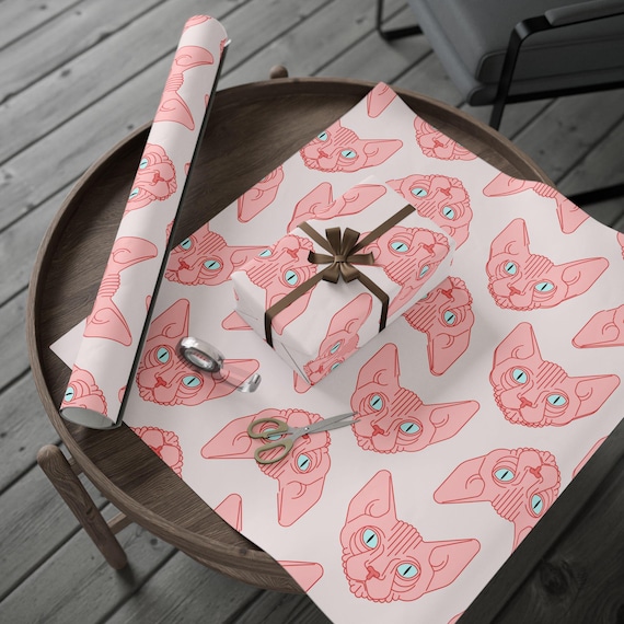 Sphynx Cat Wrapping Paper, Hairless Cat Gift Wrap, Cats, Sphynx Cat Lover Gifts, Sphynx Cat Gifts, Gifts for Cat Lovers, Hairless Cat Lovers