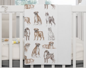 Boxer Baby Blanket Boxer Baby Swaddle Boxer Nursery Dog Nursery Decor Boxer Baby Swaddle Blanket Boxer Baby Gift for Boxer Family Boxer Baby