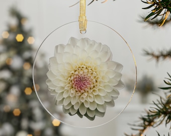 Darling Dahlia Christmas Ornament for Dahlia Lover Gift Dahlia Ornament Dahlias Window Hanging Dahlia Office Gift 3D Acrylic Floral Ornament