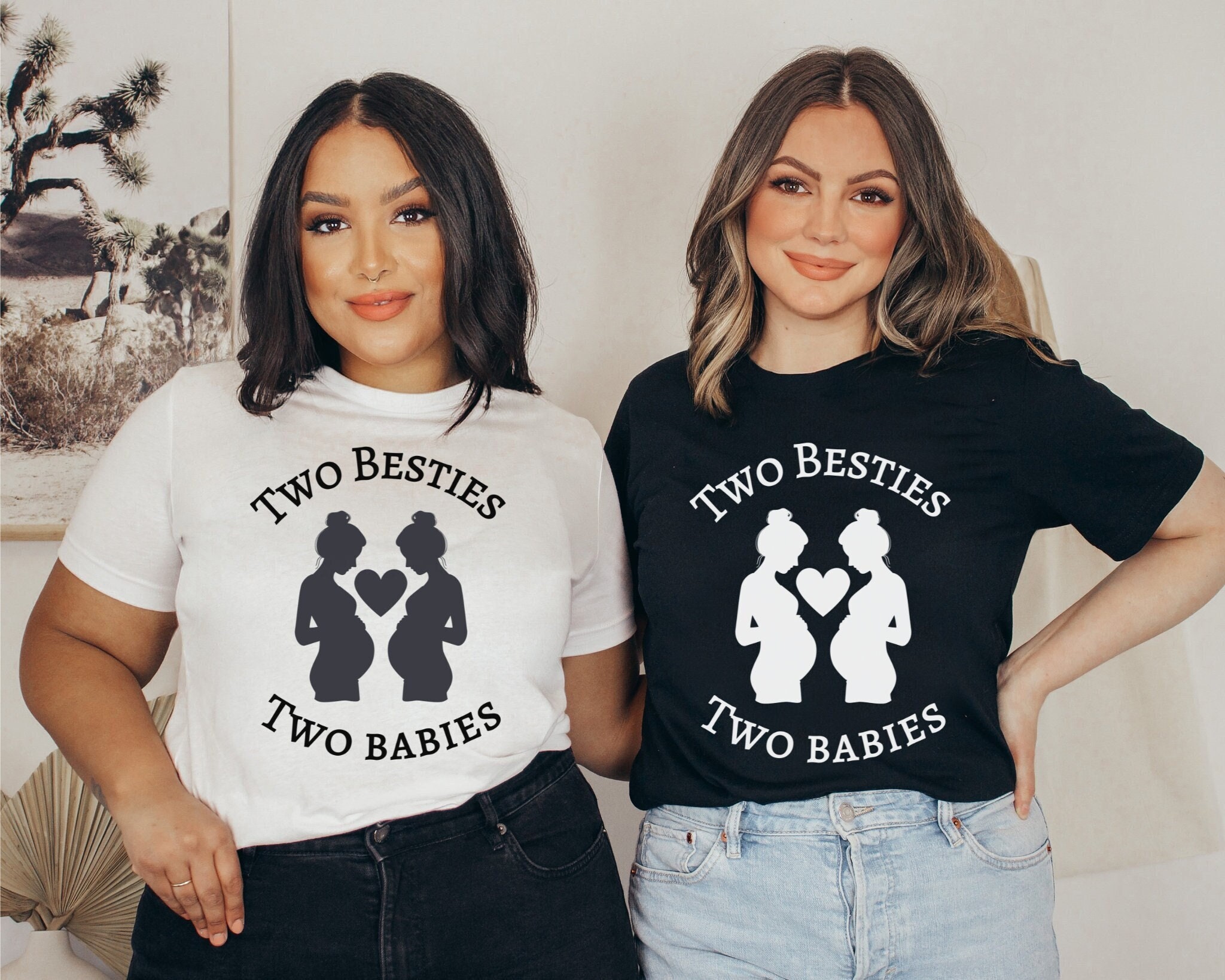best friend matching pregnancy shirts