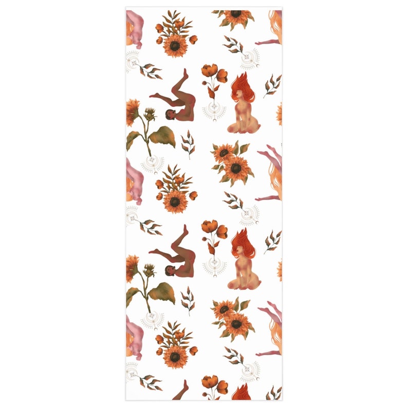 Naked in the Flowers Botanical Gift Wrap Floral Wrapping Paper Female Body Art Unique Print Gift Wrap Boho Wrapping Paper Earthy Gift Wrap image 4