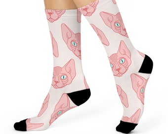 Calcetines acolchados para gatos Sphynx, calcetines para gatos sin pelo, amantes de los gatos sin pelo, regalos para mamás de gatos sin pelo, regalos para mamás de gatos, regalos para amantes de los gatos Sphynx, calcetines para gatos