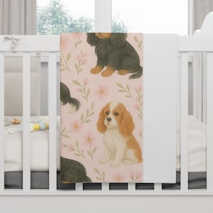 Cavalier King Charles Spaniel Baby Blanket Fleece Cavalier Swaddle for  Baby Shower New Baby Gifts for Cavie Family Cavalier Nursery Blanket