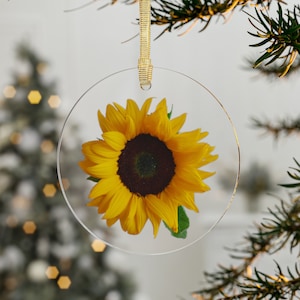 Sonnenblume Weihnachtsverzierung für Sonnenblumenliebhaber Geschenk für Sonnenblumenliebhaber Sonnenblume Ornament Sonnenblume Fensterbehang Sonnenblume Büro Geschenk