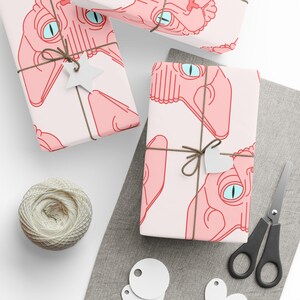 Sphynx Cat Wrapping Paper, Hairless Cat Gift Wrap, Cats, Sphynx Cat Lover Gifts, Sphynx Cat Gifts, Gifts for Cat Lovers, Hairless Cat Lovers image 3