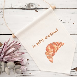 Le Petit Croissant ペナント フラッグ ベビールーム用 クロワッサンテーマ ベビーギフト ベーカー ベビーギフト ペストリーバナー ベビールーム用 バナー クロワッサン ベビー