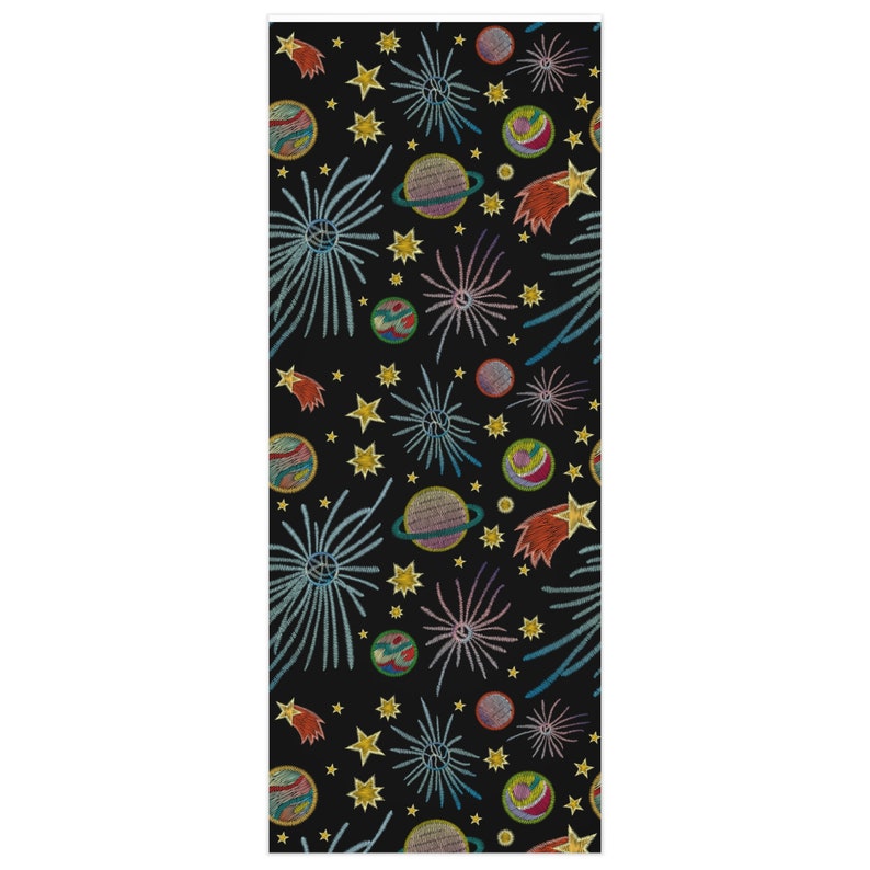 Outer Space Inpakpapier Ruimte Verjaardagscadeau Donker Inpakpapier Ruimte Verjaardag Uniek cadeaupapier Esthetisch cadeaupapier Celestial cadeaupapier afbeelding 3