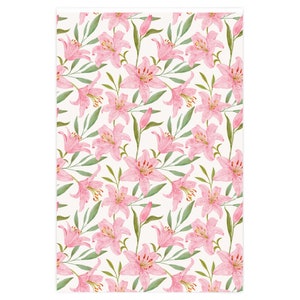 Mooie lelies Bloemen Inpakpapier Lente Cadeaupapier Aquarel Bloem Inpakpapier Esthetisch Cadeaupapier Lelie Inpakpapier Boho Cadeaupapier afbeelding 2