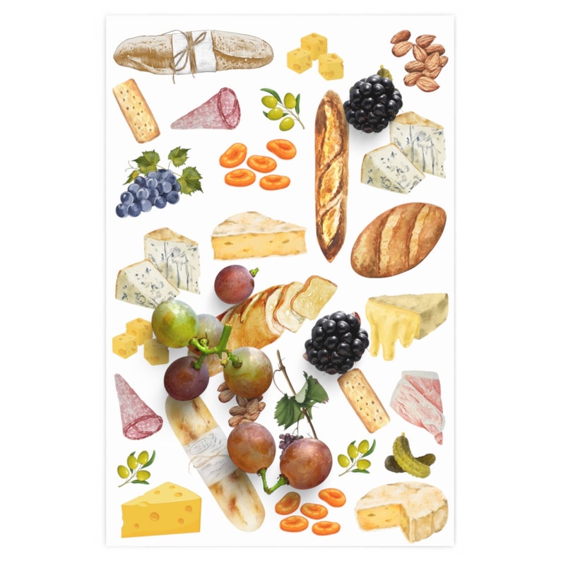 Charcuterie Board Wrapping Paper, Unique Gift Wrap, Food Gift Wrap