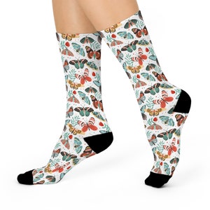 Calcetines de mariposa boho Calcetines retro Regalo de amante de la mariposa Calcetines únicos Calcetines novedosos Calcetines boho Calcetines con estampado de mariposa Calcetines caprichosos Calcetines lindos