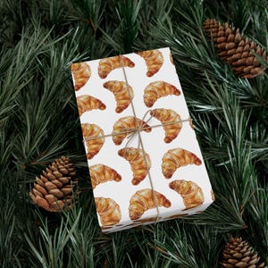 Croissant Wrapping Paper Pastry Gift Wrap French Aesthetic Gift Wrap Cottagecore Gift Wrap Paper Cute Croissant Gift Wrap Baking Gift Wrap