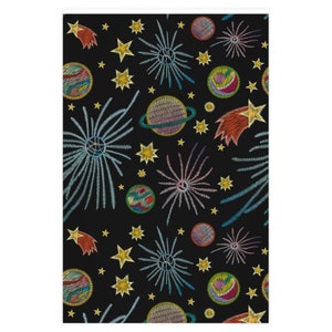 Outer Space Inpakpapier Ruimte Verjaardagscadeau Donker Inpakpapier Ruimte Verjaardag Uniek cadeaupapier Esthetisch cadeaupapier Celestial cadeaupapier afbeelding 2
