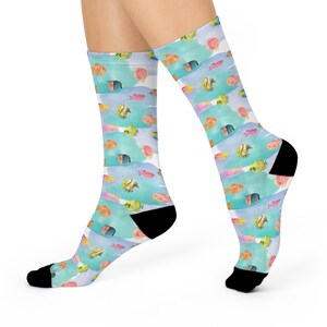 Pastel Fish Socks Novelty Socks Colorful Socks Fisherman Gifts Ocean Socks Sea Socks Fishing Socks Fisherwoman Ocean Lovers Socks Cute Socks