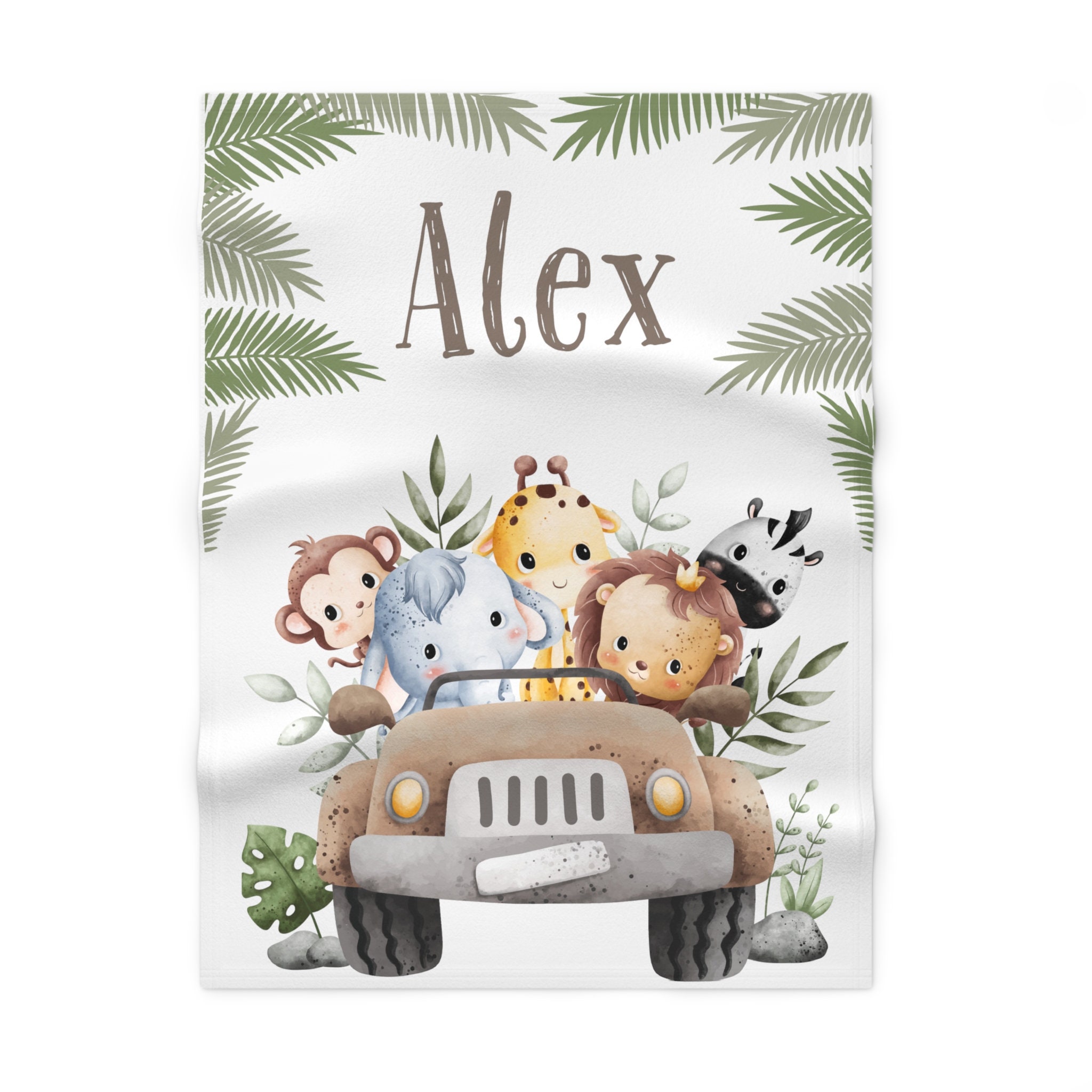 Personalized Safari Baby Blanket Unique Baby Boy Gift for Baby Girl ...