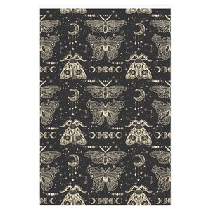 Cosmic Moths Wrapping Paper, Unique Gift Wrap, Retro Wrapping Paper, Aesthetic Gift Wrap, Wrapping Paper Sheets, Dark Gift image 2