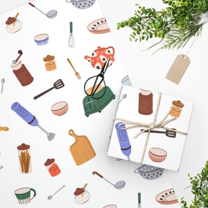 キッチン用品ラッピングペーパー、シェフギフト、キッチンギフト、家庭料理ギフト、パン職人ギフト、新築祝いギフト、料理ギフト、かわいいギフトラッピング 画像 1