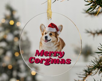 Corgi Christmas Ornament Merry Corgmas Ornament for Corgi Lover Christmas Gift for Retro Corgi Ornament Pet Corgi Ornament Christmas Corgi