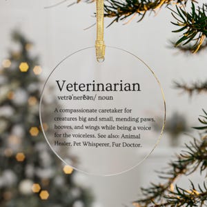 Veterinarian Definition Ornament for Vet Christmas Ornament for Veterinarian Christmas Gift for Vet Ornament Christmas Vet Thank You Gifts