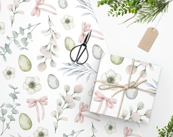 Botanical Spring Wrapping Paper Easter Gift Wrap Easter Gift Wrapping Paper Rolls for Springtime Vintage Floral Gift Wrap Cottagecore Gift