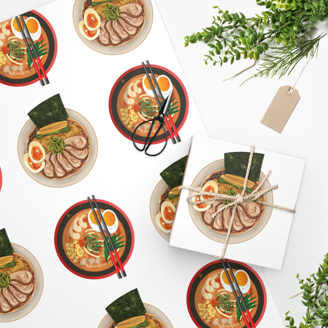 Ramen Wrapping Paper, Ramen Gifts, Ramen Bowl, Cute Gift Wrap, Ramen