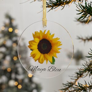 Personalisierte Sonnenblume Weihnachten Ornament für Sonnenblumen-Liebhaber Geschenk für Sonnenblumen-Liebhaber Benutzerdefinierte Sonnenblume Ornament Sonnenblume Fensterbehang