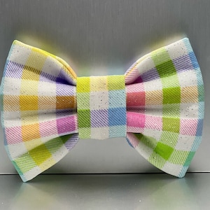 Dog Bow Tie, Plaid Glitter Dog Bow Tie. Easter Plaid Dog Bow Tie, Easter Xl Dog Bow ties, Dog Bow Tie Easter,Easter Cat Bow, Dog gift Pet