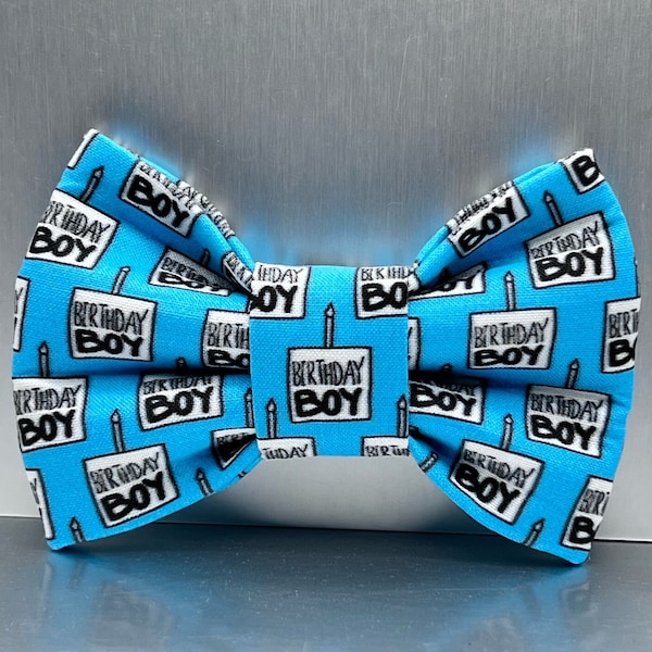 Dog Birthday Bow Baby Blue .Birthday Boy Pet Bow, Birthday Boy, Birthday boy dog, Birthday bow for dog collars, Dog Birthday Bow Tie