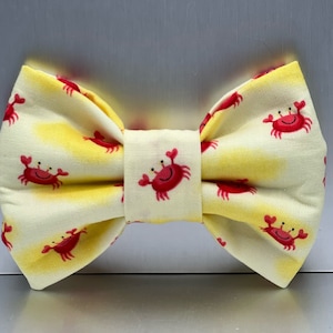 Dog Bow Tie Crabs, Dog Bowties, Cat Bow ties, extra large dog bow ties, Red Crab with heart prawns pet bow ties, cat bow ties, novelty dog