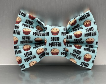 Stud Muffin Boy Dog Bow. Pup Bow Tie. Dog Bowties, Cat Bows, Cat Bowties, Pet accessories, Bow for dog collars, dog bandana, Word Dog Bow