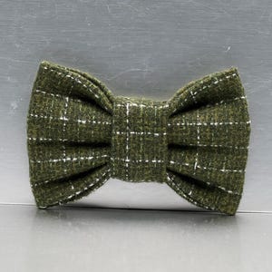 Dog Bow Tie brushed cotton flannel plaid Dog Bow Tie, olive green plaid dog bowtie, Rustic fall dog bow ties, extra large dog,cat bows,bowti