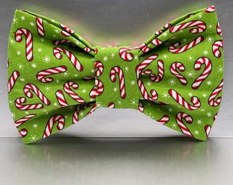 Candy Cane dog bow tie, Festive Holiday Pet Bow, holiday cat bow ties, holiday dog bow tie, Christmas pet bowtie, Merry Christmas cat bowtie