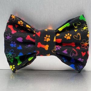 Rainbow dog bow tie, Dog bow tie,Rainbow bow ties, extra large dog bow,bow ties dogs, cat bow ties, bowties dog, novelty bowtie, rainbow