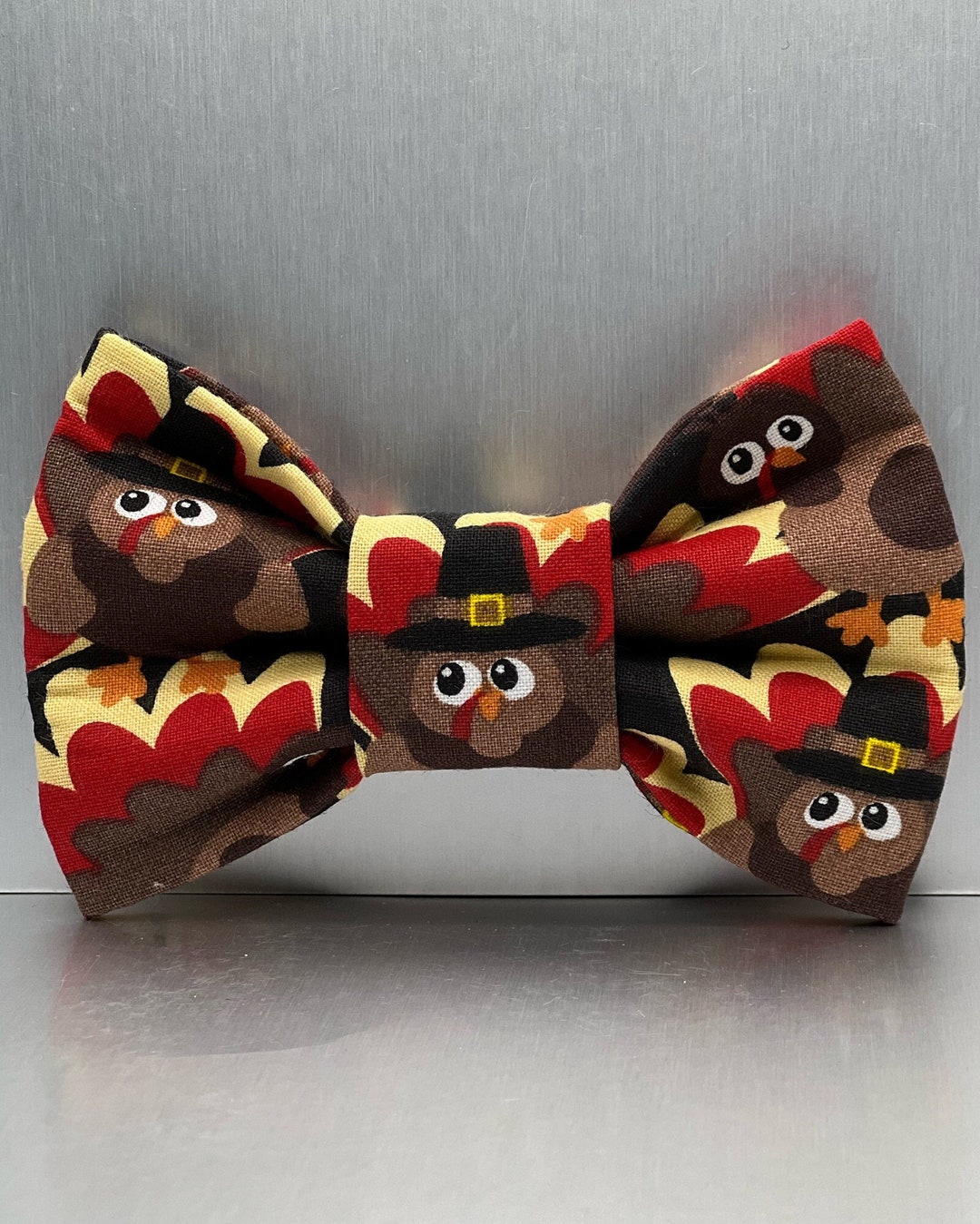 Thanksgiving Dog Bow Tie. Thanksgiving Day Pet Bows, Turkey Dog Bow