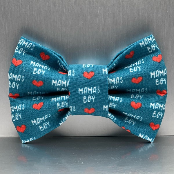 Mamas Boy Dog Bow. Pup Bow Tie. Dog Bowties, Cat Bows, Cat Bowties, Pet accessories, Bow for dog collars, dog bandana, Word Dog Bow Tie