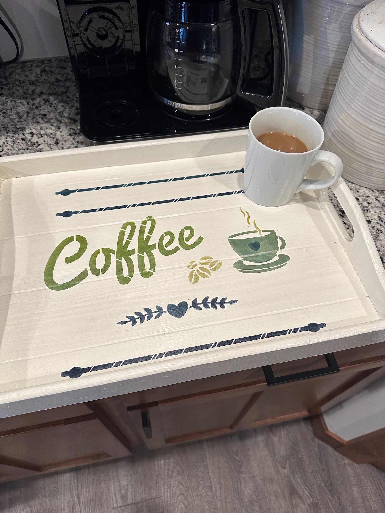 decorative and practical coffee tray