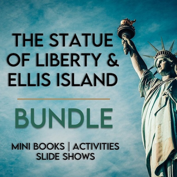 The Statue of Liberty and Ellis Island Activities, Slide Shows, Mini Books, Centers Activities, Photo Analysis, 3rd Grade