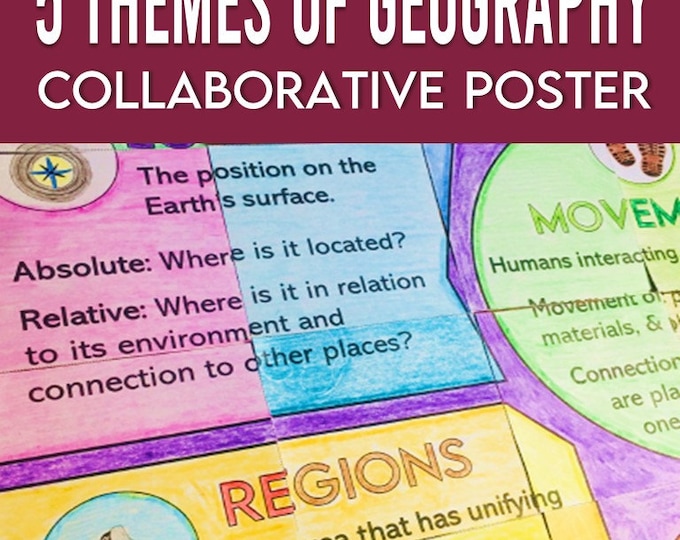5 Themes of Geography Collaborative Poster, Team Building Activity for ...