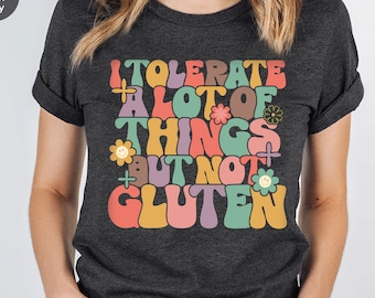 T-Shirt zur Aufklärung über Zöliakie, glutenfreie Geschenke, lustiges Gluten-Shirt, Geschenk für Zöliakie-Betroffene, T-Shirts für glutenfreie Ernährung, T-Shirt für Lebensmittelallergien