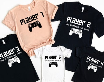 Player 1 Player 2,3,4 Matching Shirts Dad and Son Matching Gaming Shirt, Game Console Hoodie,Family Matching Gamer Shirt, Funny Gamer Gifts