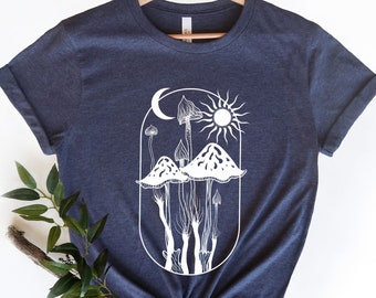Mystic Mushroom Shirt, Cottagecore Clothing, Fairycore Clothing, Magic Mushroom Shirt, Goblincore Shirt,  Gift for Nature Lovers