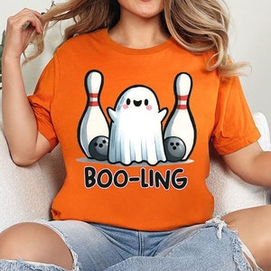 Halloween Boo-ling Shirt, Funny Bowling Halloween Shirt, Halloween Friends Gift, Bowling Crew Shirts, Ghost Crewneck, Halloween Ghost
