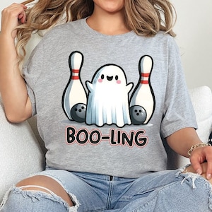 Halloween Boo-ling Shirt, Funny Bowling Halloween Shirt, Halloween Friends Gift, Bowling Crew Shirts, Ghost Crewneck, Halloween Ghost Shirts