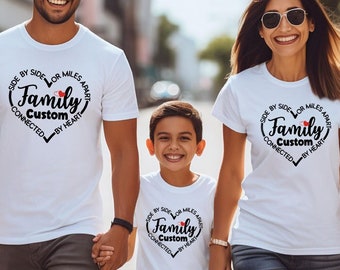 Custom Family Shirt, Side by Side Family Shirt, Custom Family Name, Custom shirt, Personalized Family Shirt, Heart Family Shirt, Family Gift